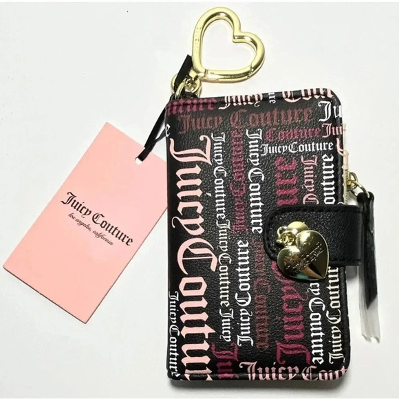Juicy Couture If The Crown Fits Black Bag & Hang On Tight Tab Card Wallet NWT - Picture 9 of 10
